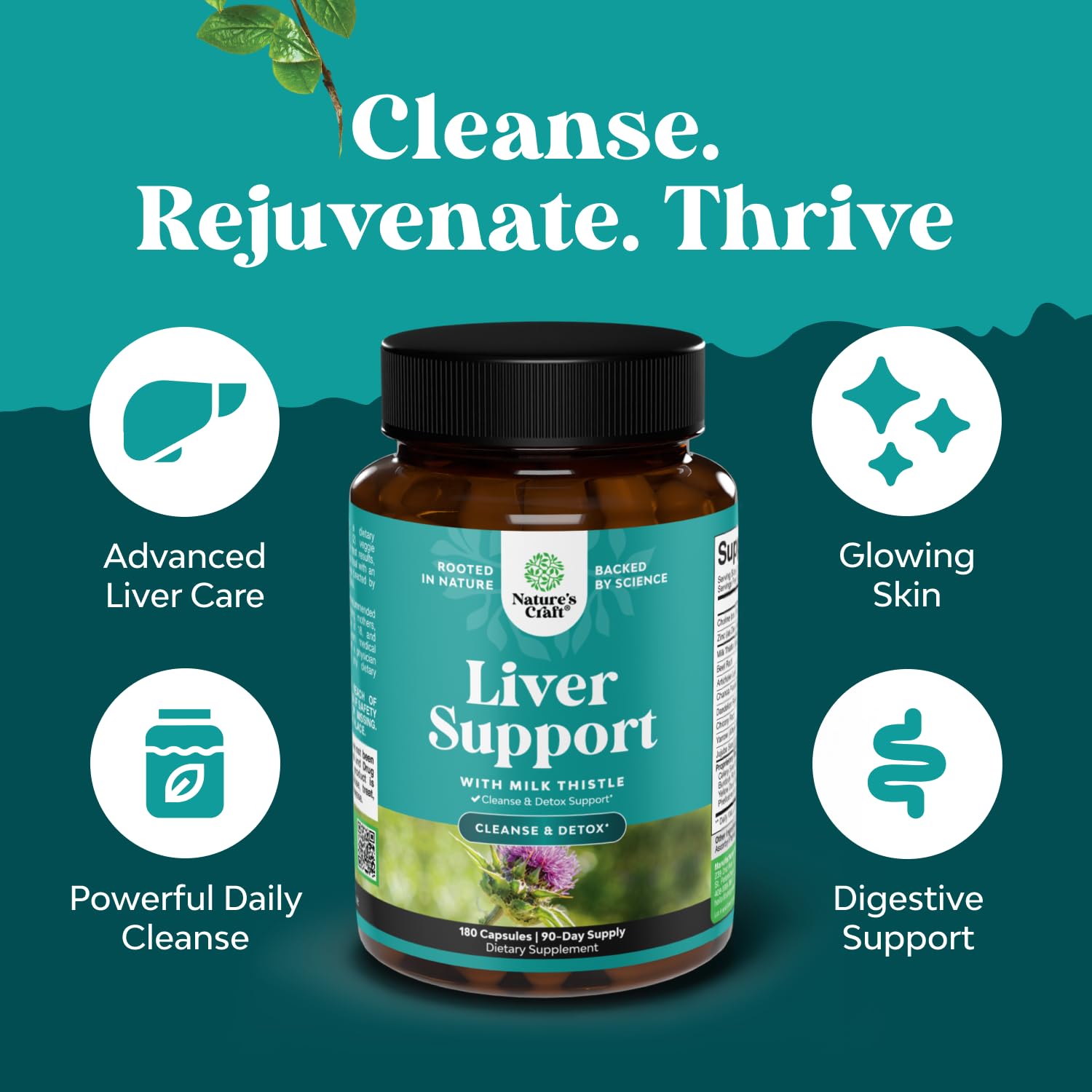 Natures Craft Artichoke leaf extract bottle emphasizing digestive support