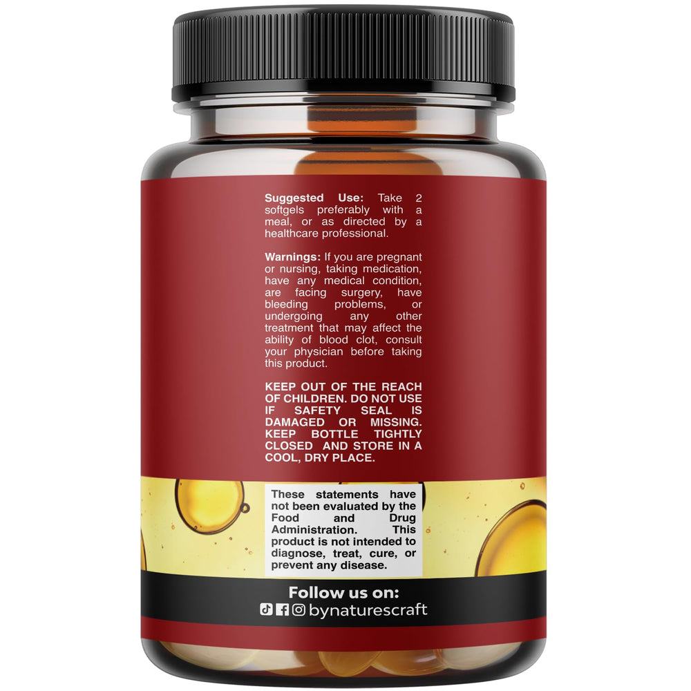 Natures Craft burpless cod liver oil softgels packaging reduces aftertaste