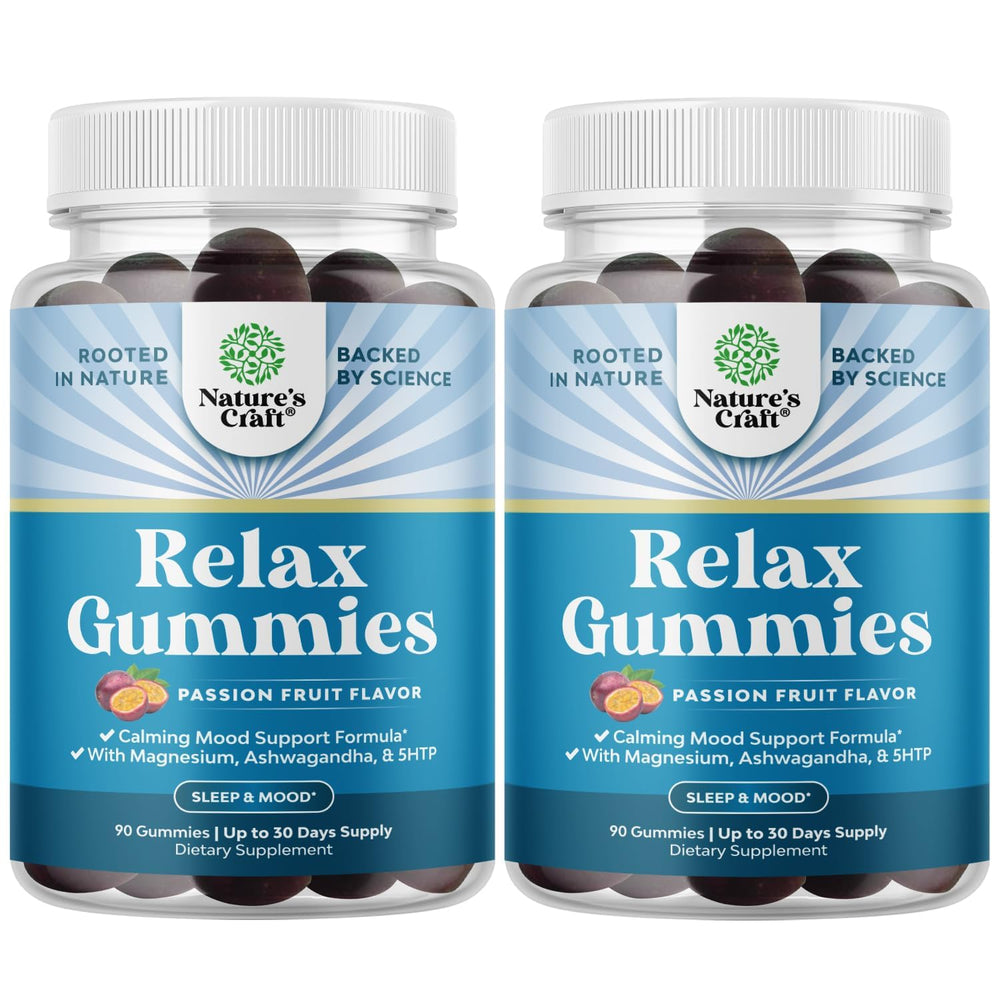 Natures Craft Calming Gummies bottle front displaying label for daily mood support.