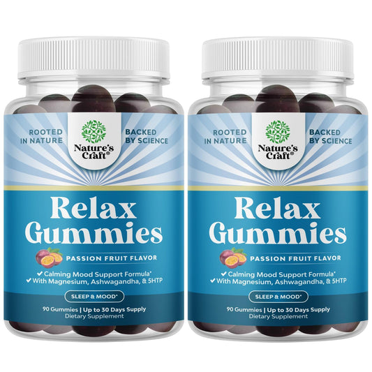 Natures Craft Calming Gummies bottle front displaying label for daily mood support.