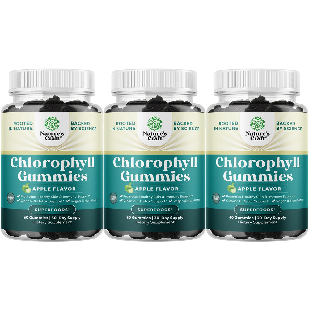 Natures Craft chlorophyll gummies for daily detox and refreshing wellbeing.