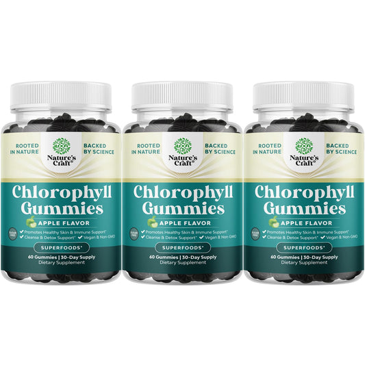Natures Craft chlorophyll gummies for daily detox and refreshing wellbeing.