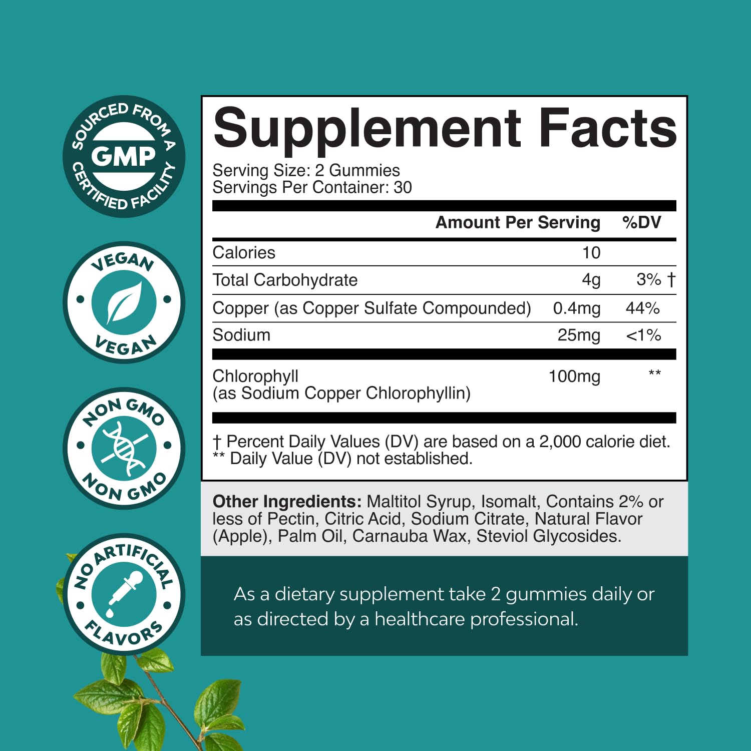 Natures Craft chlorophyll gummies for clearer skin and balanced digestion.