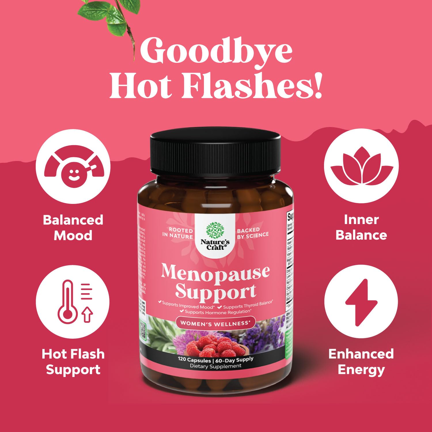 Natures Craft packaging box for complete herbal menopause supplement