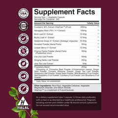 Natures Craft Cranberry Extract bottle label, emphasizing urinary support.