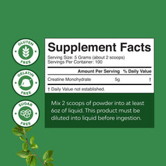 Natures Craft creatine micronized powder dissolving easily in water