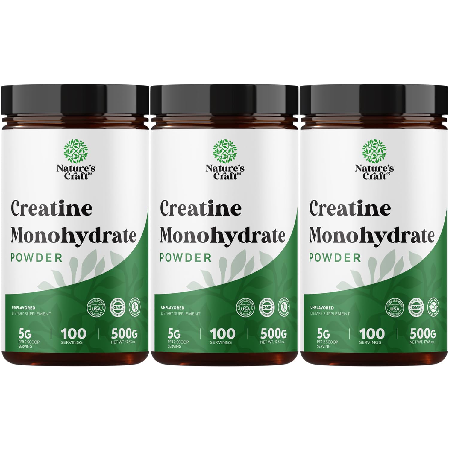 Natures Craft creatine micronized powder in a jar for pure muscle fuel