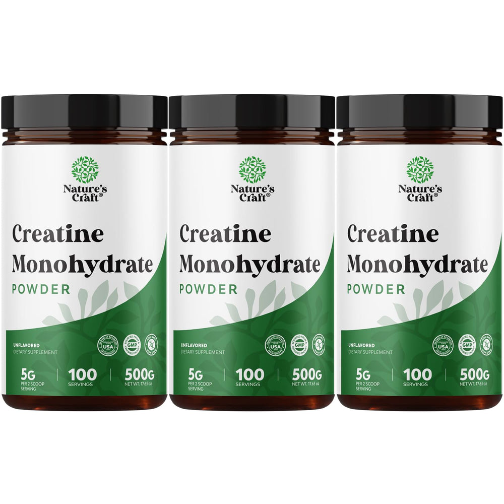 Natures Craft creatine micronized powder in a jar for pure muscle fuel