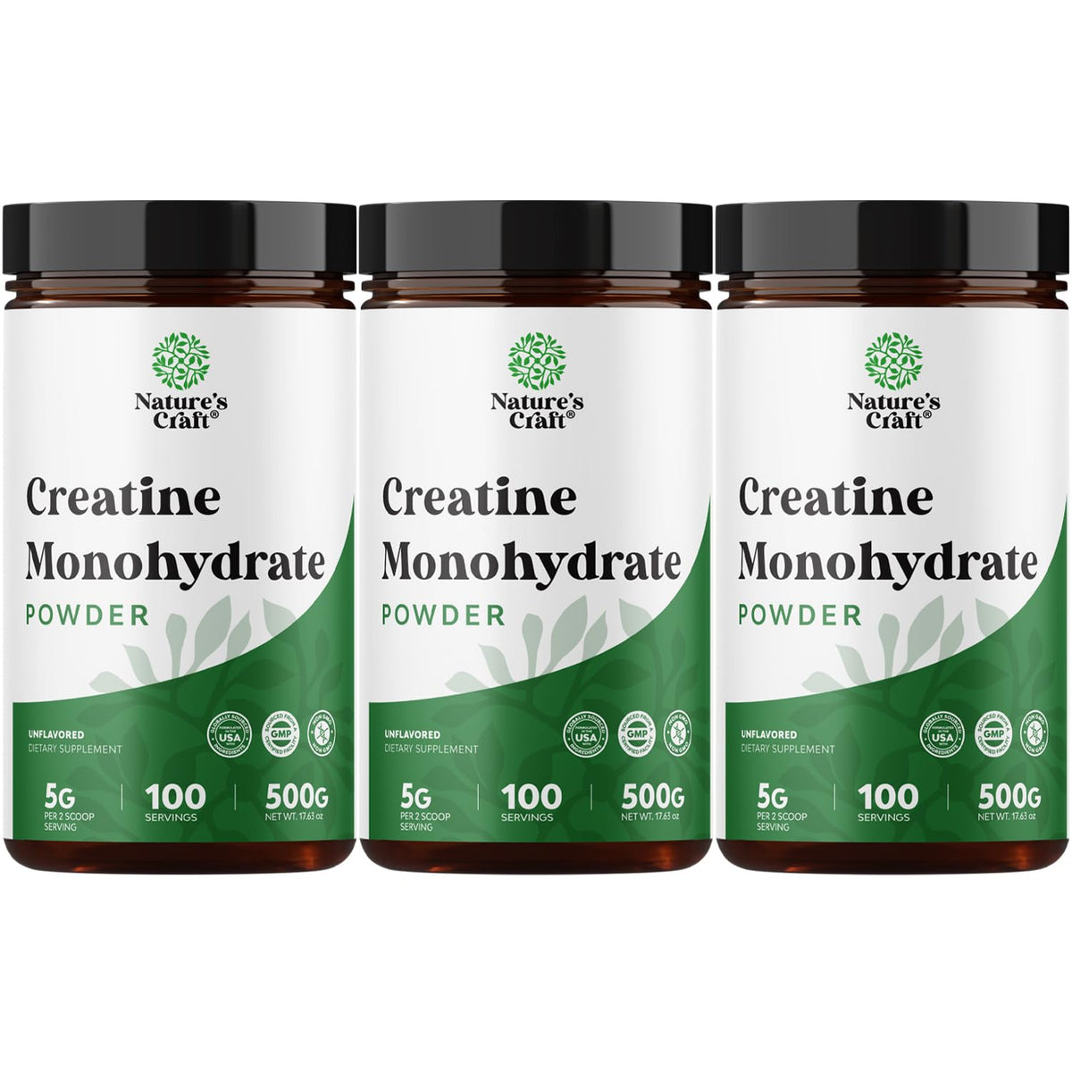 Natures Craft creatine micronized powder in a jar for pure muscle fuel