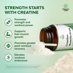 Natures Craft creatine micronized powder label with vegan and non-GMO details