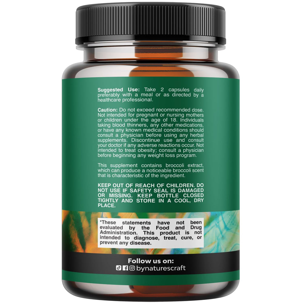 Natures Craft DIM supplement bottle side view with label for daily use