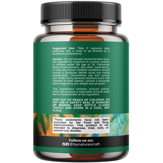 Natures Craft DIM supplement bottle side view with label for daily use