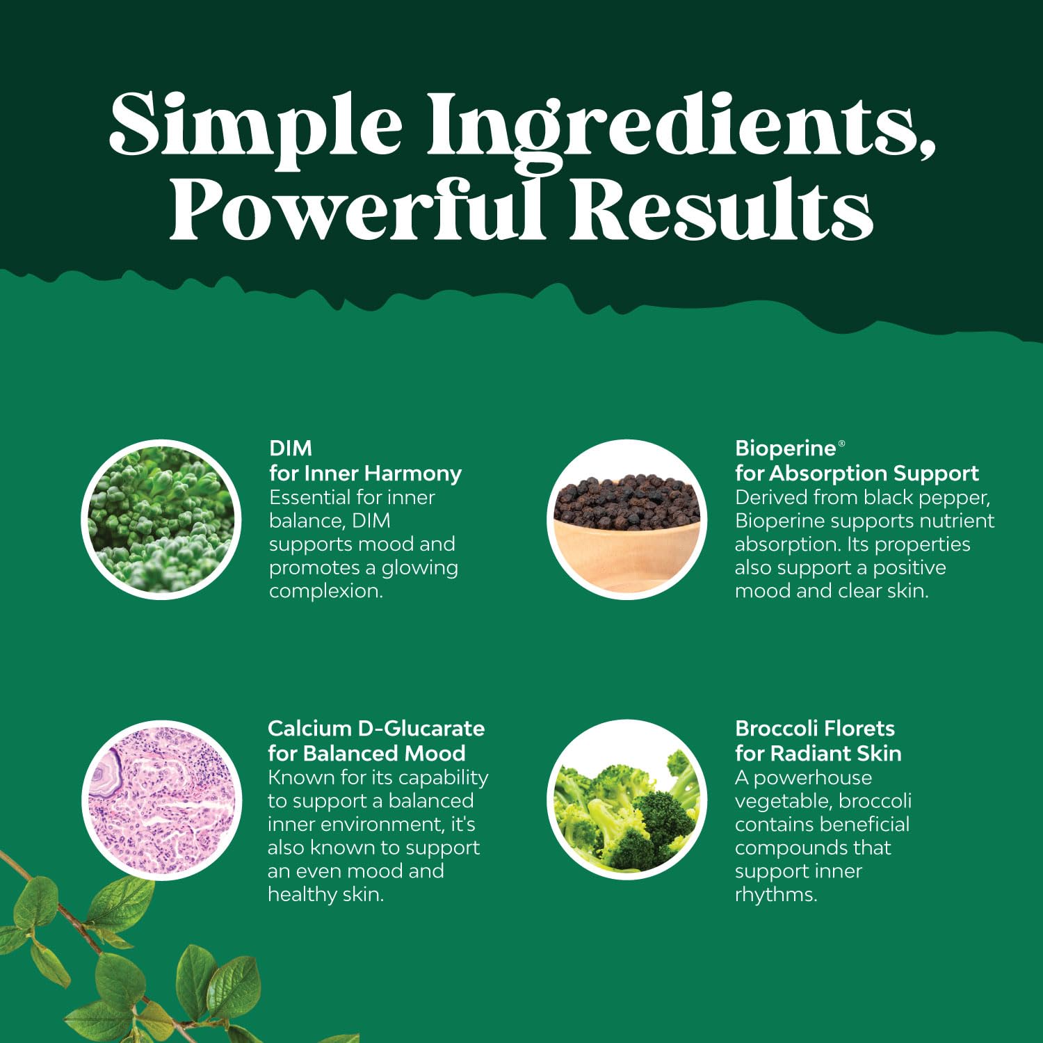 Natures Craft DIM supplement showing Calcium D-Glucarate addition