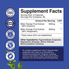 Nature's Craft Diosmin Hesperidin 1000mg capsules ready for daily two-capsule serving
