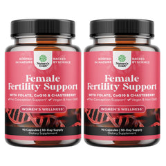 Natures Craft Fertility Women bottle shown, supports reproductive health with a balanced prenatal formula.