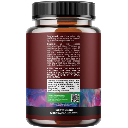 Close-up of the Nature's Craft label highlighting ingredients and formulation
