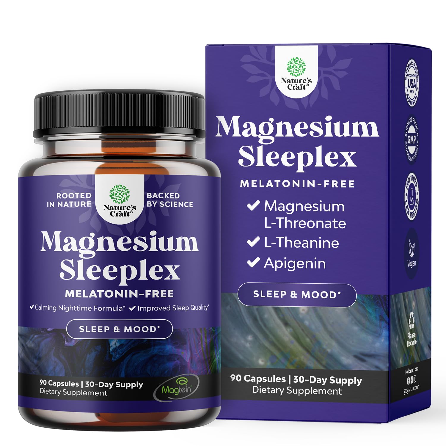 Natures Craft High Absorption Magnesium Sleep bottle shown, supports relaxation and restful nights.