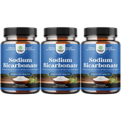 Natures Craft High Purity Sodium Bicarbonate Capsules bottle for easy digestive comfort.