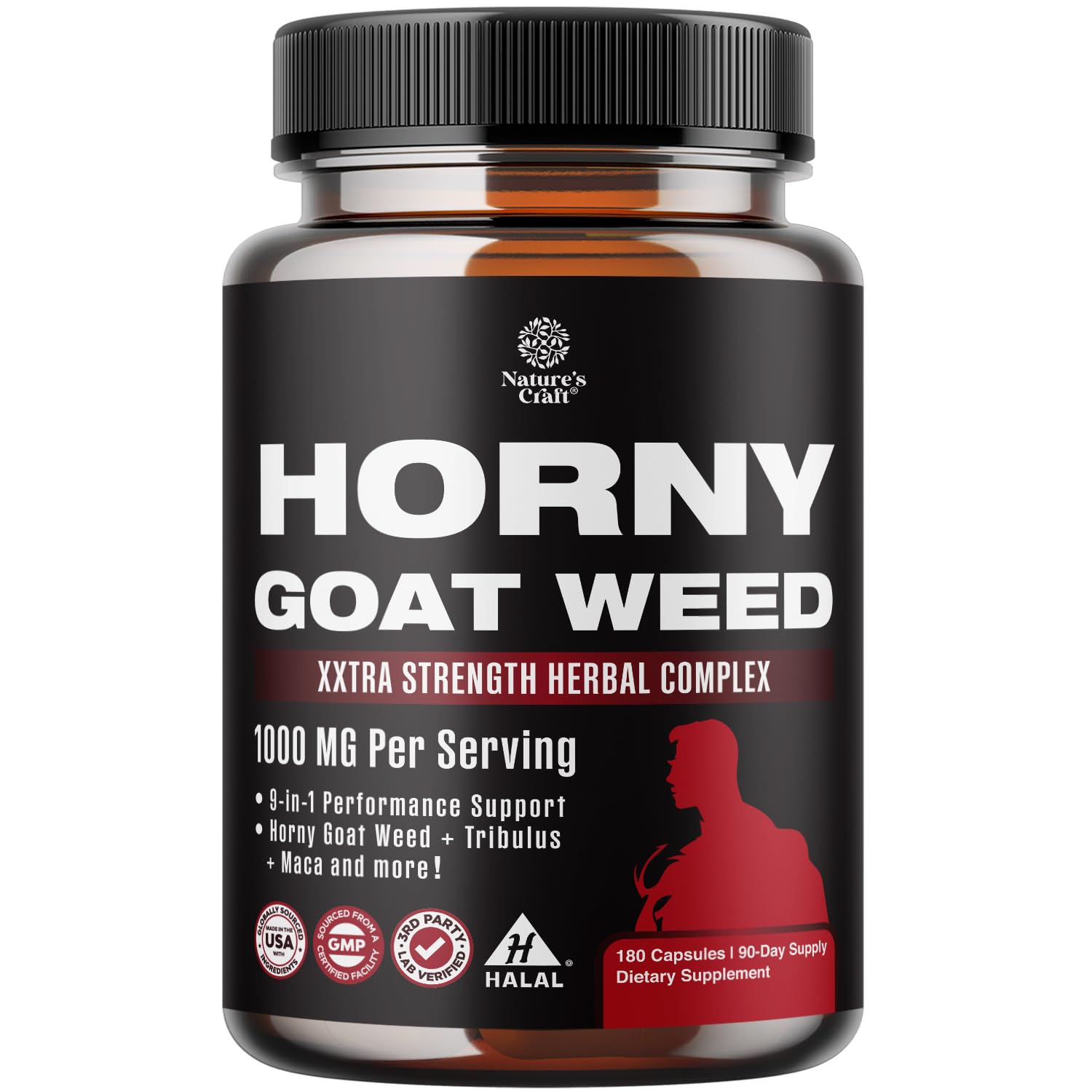 Natures Craft Horny Goat Weed Capsules high potency for daily stamina