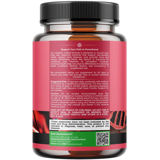 Natures Craft Inositol Folic Acid capsules ready to support preconception wellness.