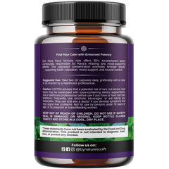 Natures Craft Kava Kava capsules being poured for daily stress relief.