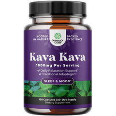Natures Craft Kava Kava Root Extract capsules bottle for calm mood support.