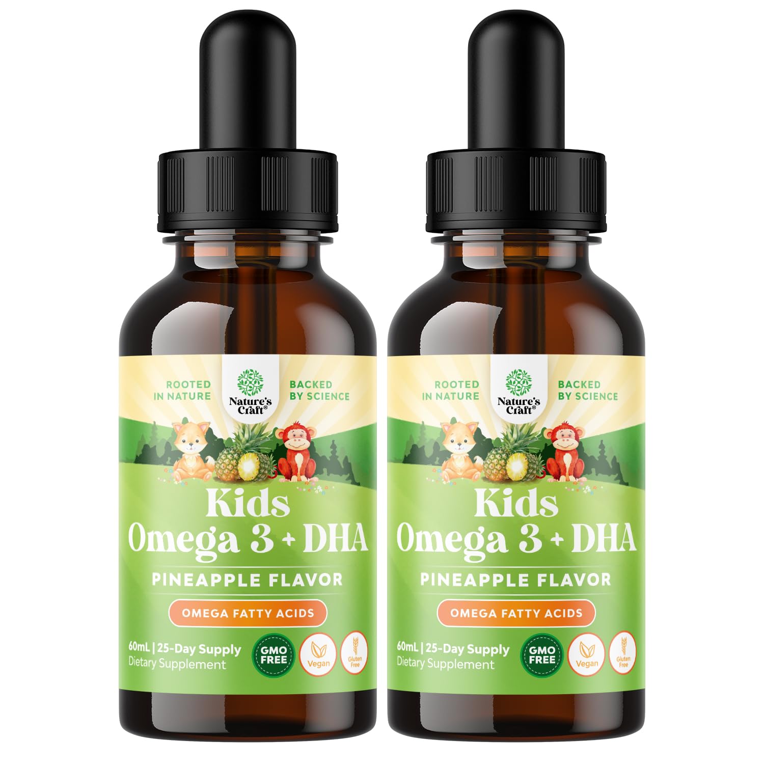 Natures Craft Kids DHA Drops bottle front view for easy daily use