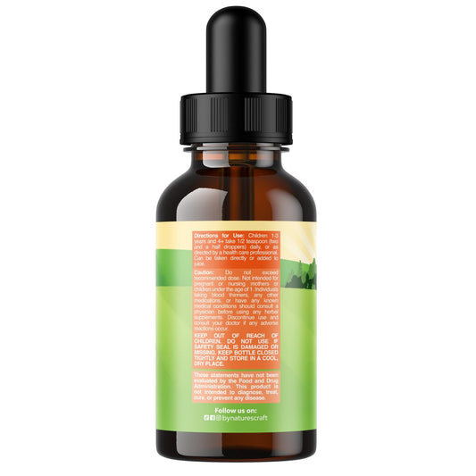 Natures Craft Kids DHA Drops scoop showing precise 2.5 mL dose