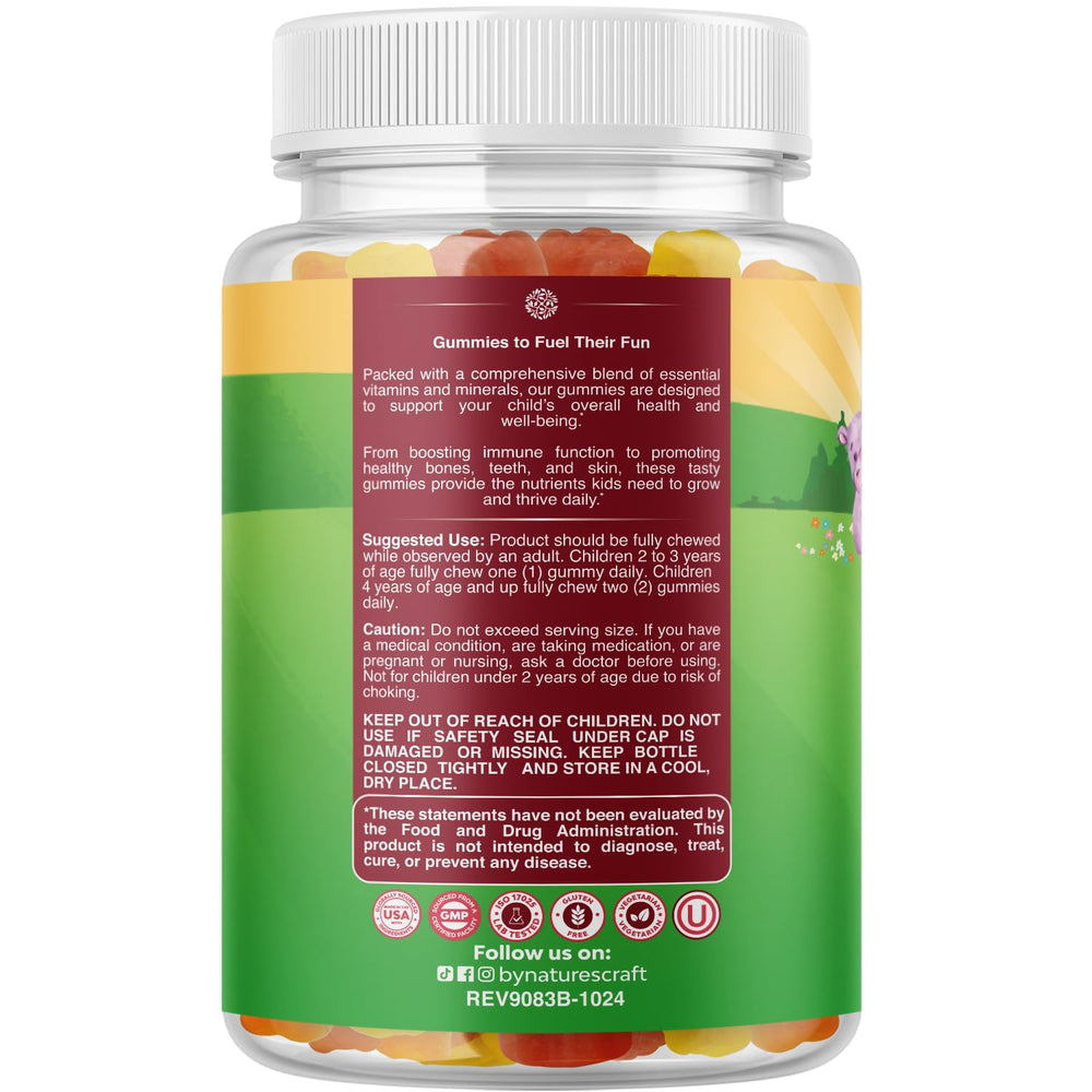 Natures Craft Kids Multivitamin Gummies closeup showing chewy texture.