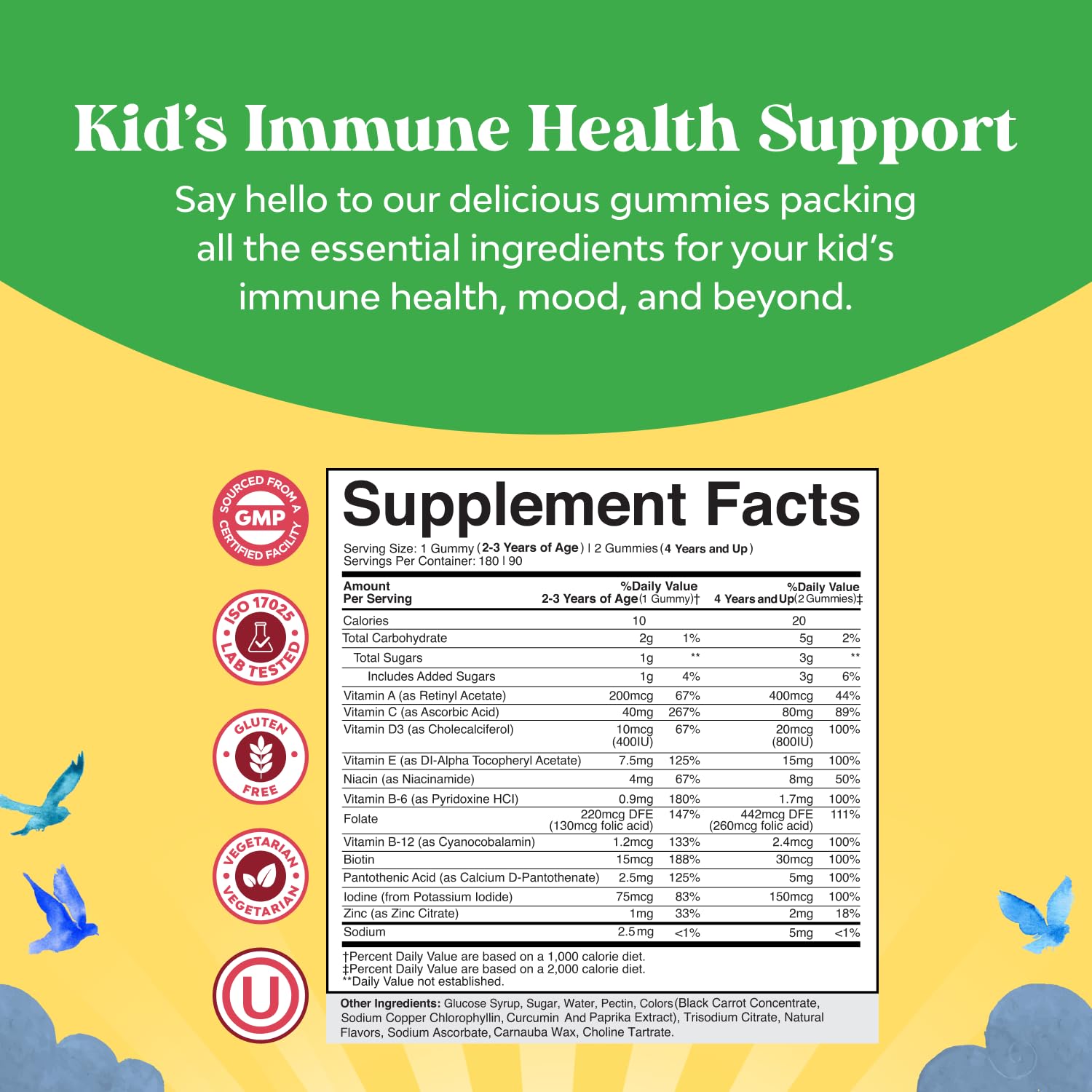 Natures Craft Kids Multivitamin Packaging Front highlighting gelatin-free formula.