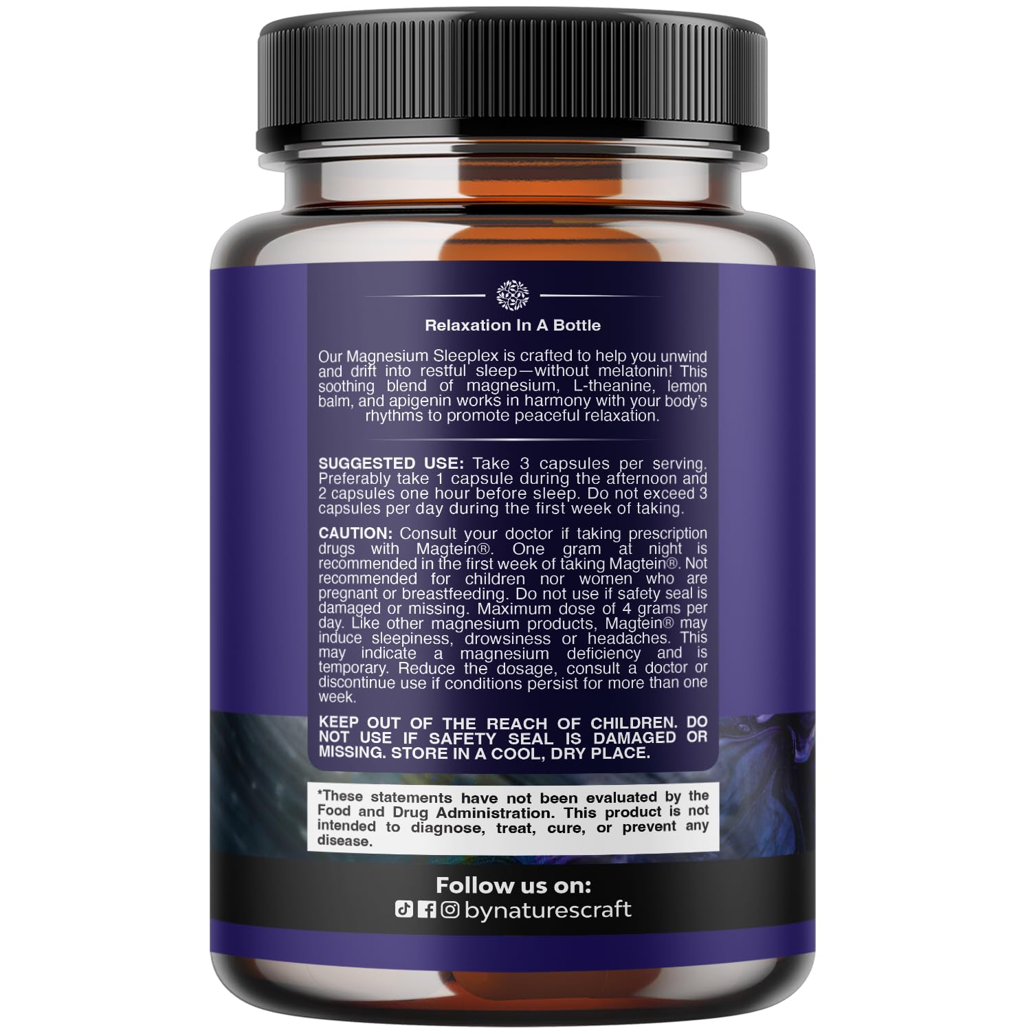 Natures Craft Magnesium L-Threonate capsules, highlighting brain-friendly support for focus and calm.