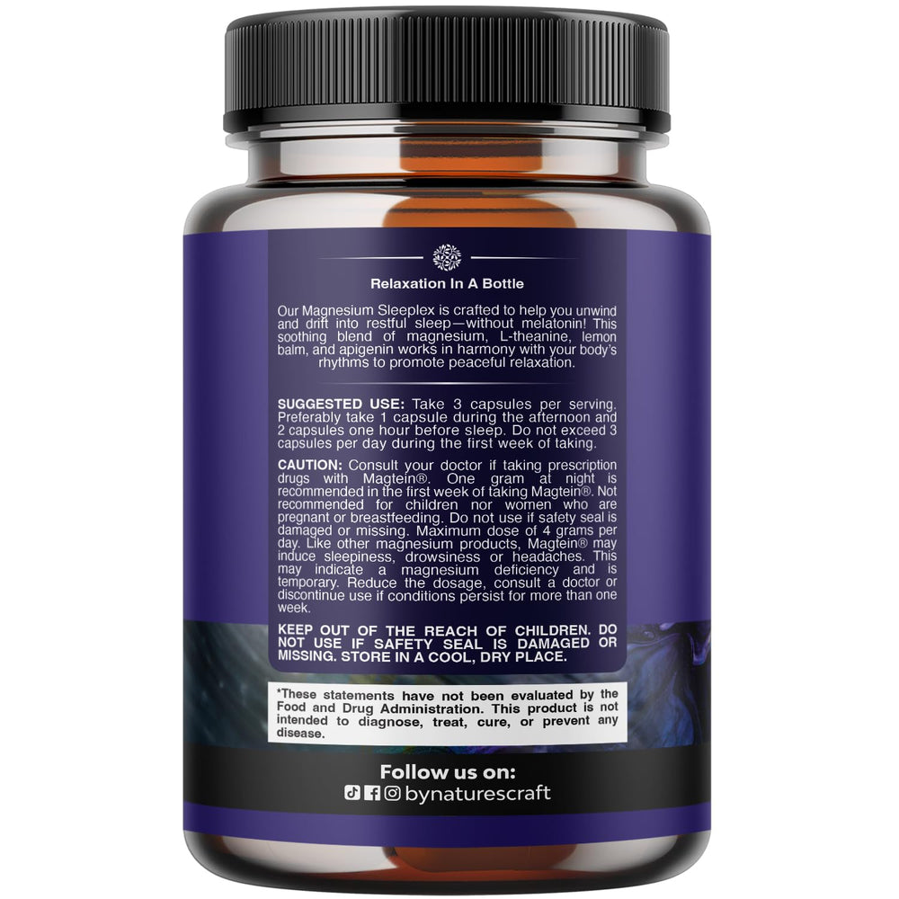 Natures Craft Magnesium L-Threonate capsules, highlighting brain-friendly support for focus and calm.