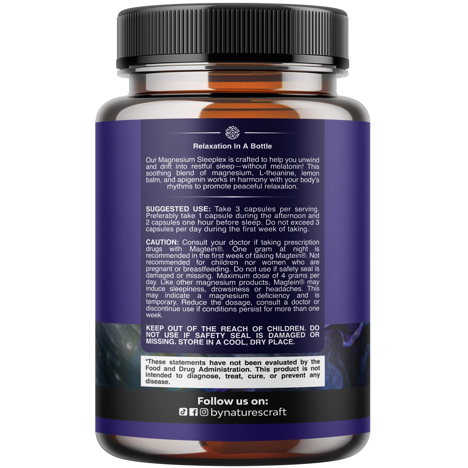 Close-up of Natures Craft sleep label highlights Magtein L-Threonate.