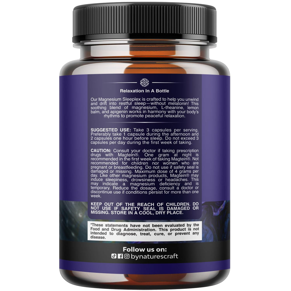Close-up of Natures Craft sleep label highlights Magtein L-Threonate.