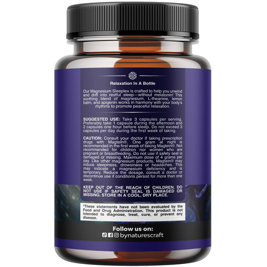 Close-up of Natures Craft sleep label highlights Magtein L-Threonate.