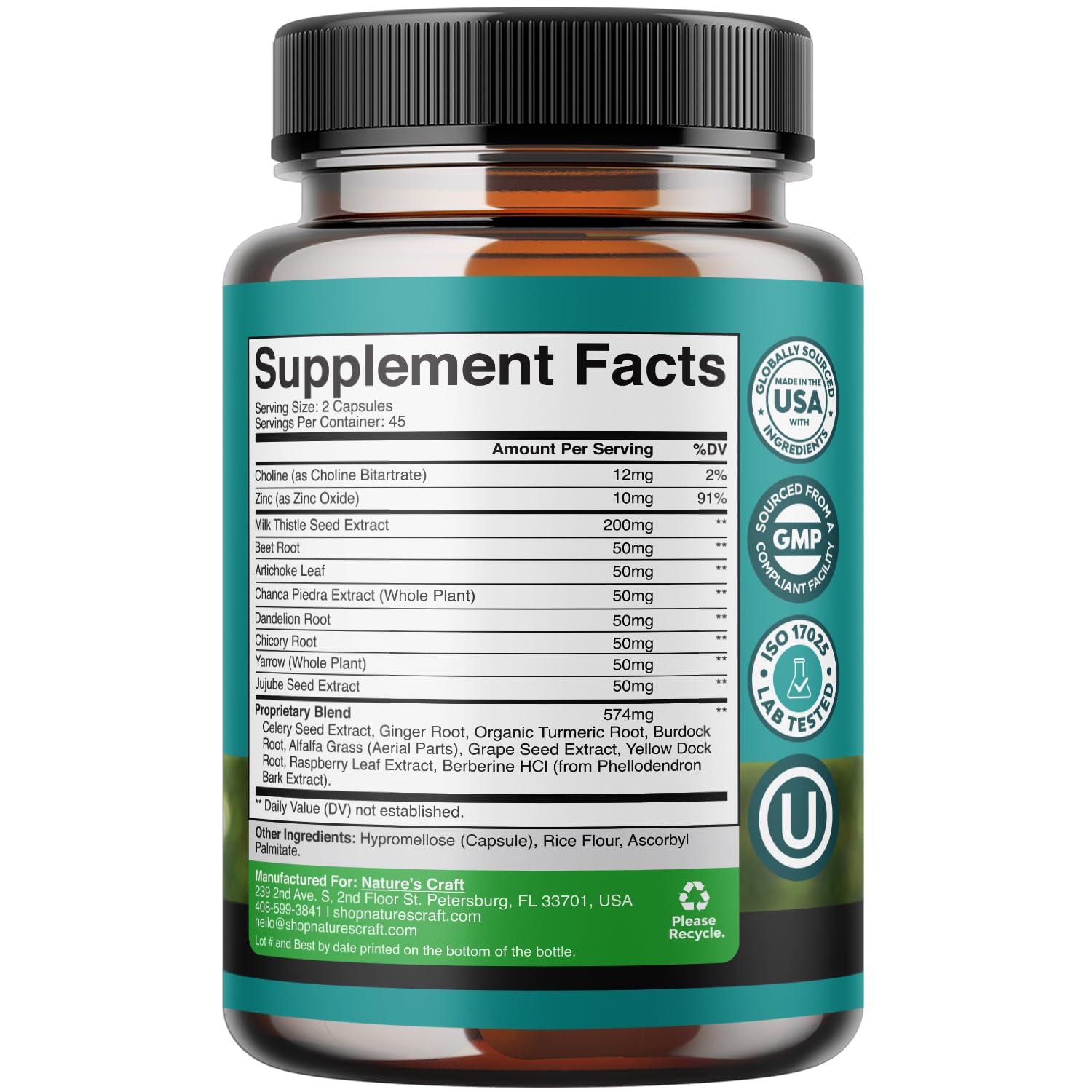 Natures Craft Milk Thistle Capsules highlight the protective complex