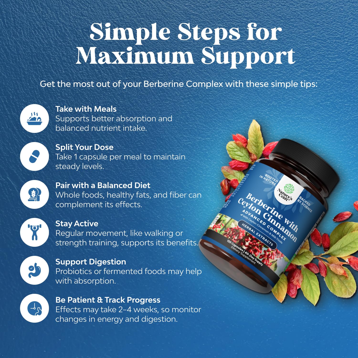 Natures Craft Milk Thistle Silymarin detail highlighting herbal blend and poised synergy.