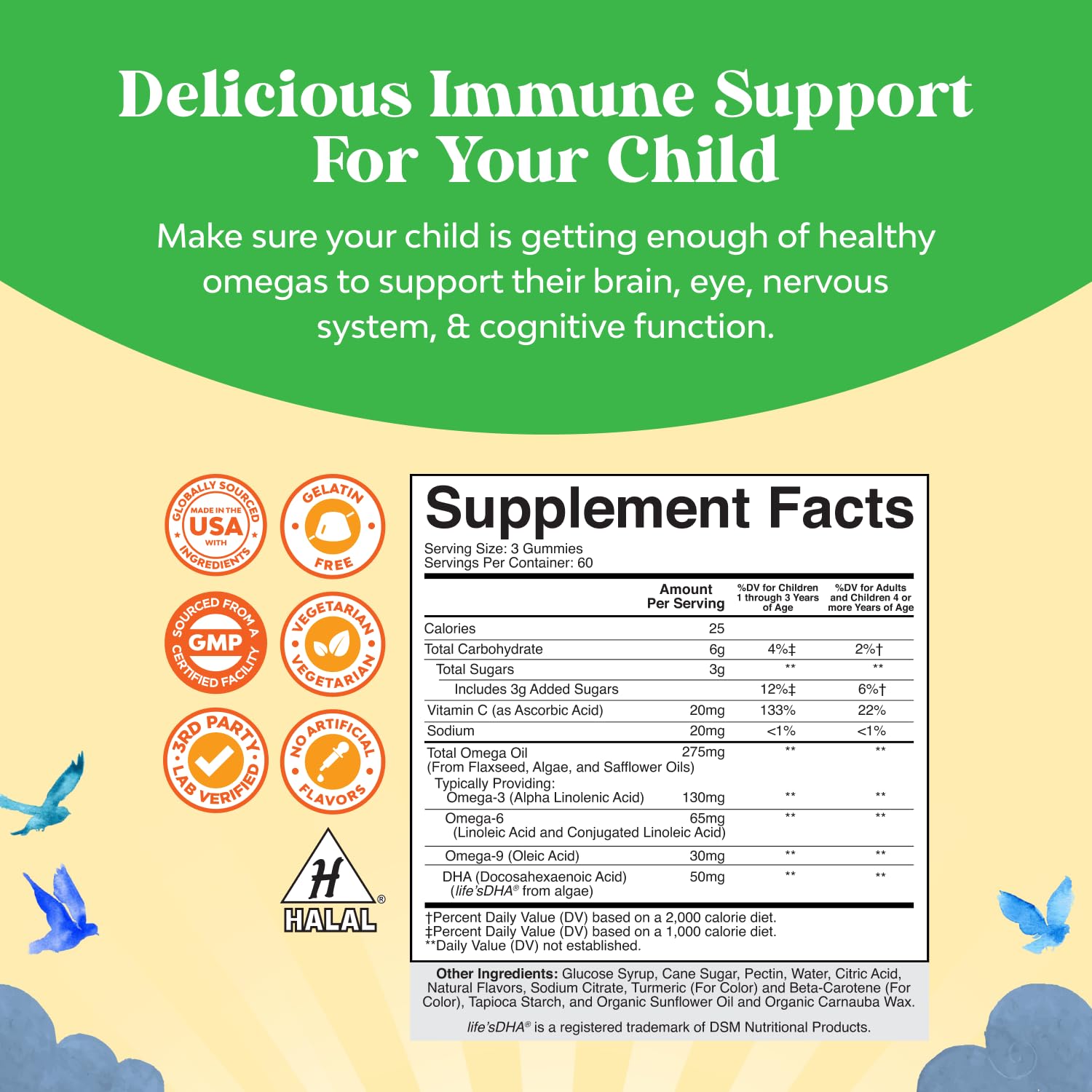 Natures Craft Omega DHA Gummies for Kids flavors that appeal to children