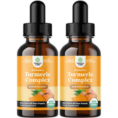 Nature's Craft Organic Turmeric Liquid Drops bottle front view for easy dosing.