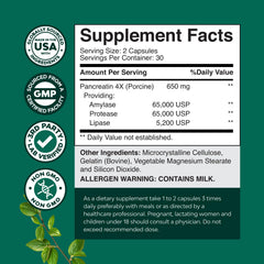 Natures Craft Pancreatin capsules sealed for freshness and quality