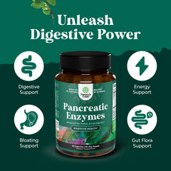 Natures Craft Pancreatin three-enzyme blend feature for digestion