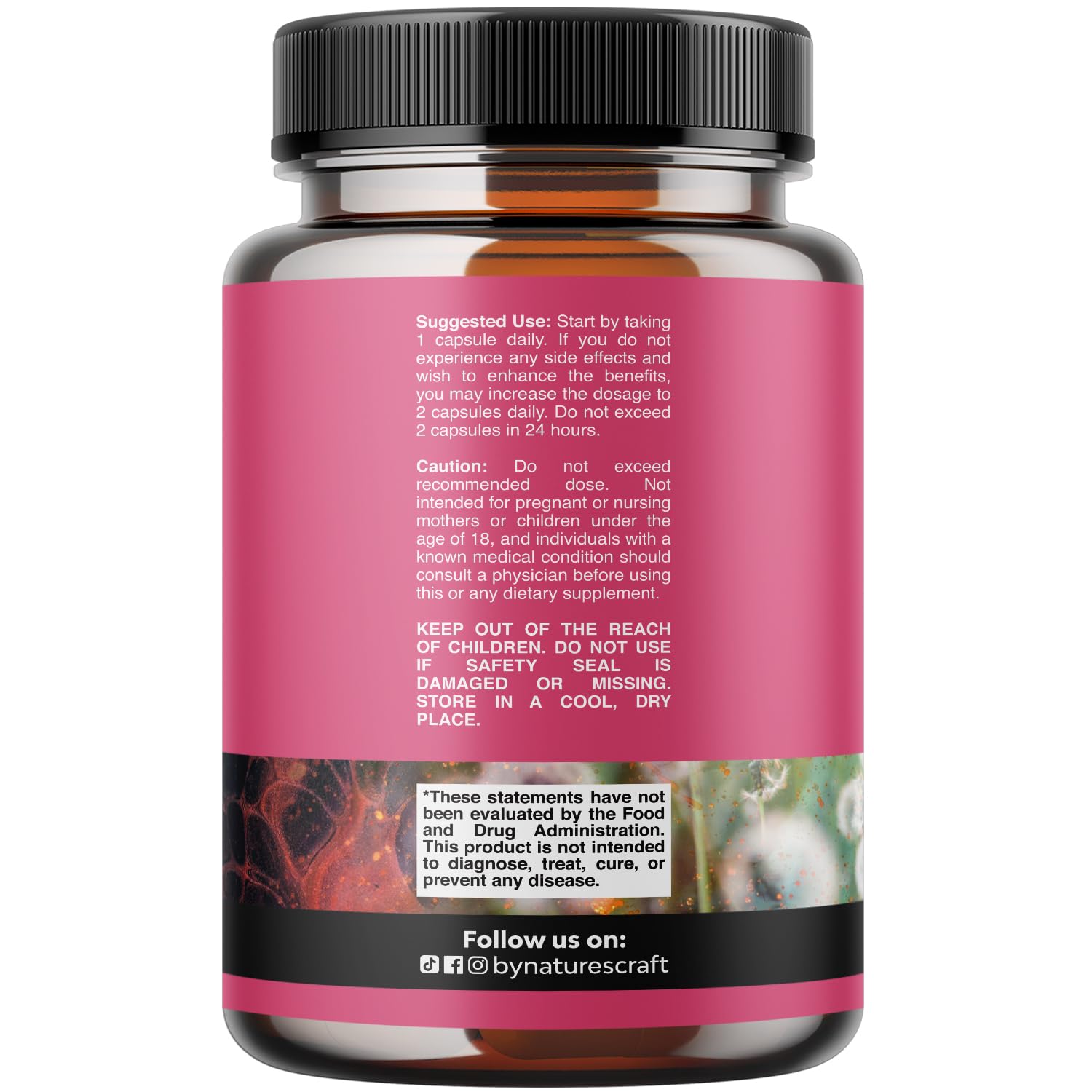 Close-up of Natures Craft PMS Support capsules ready to take daily.