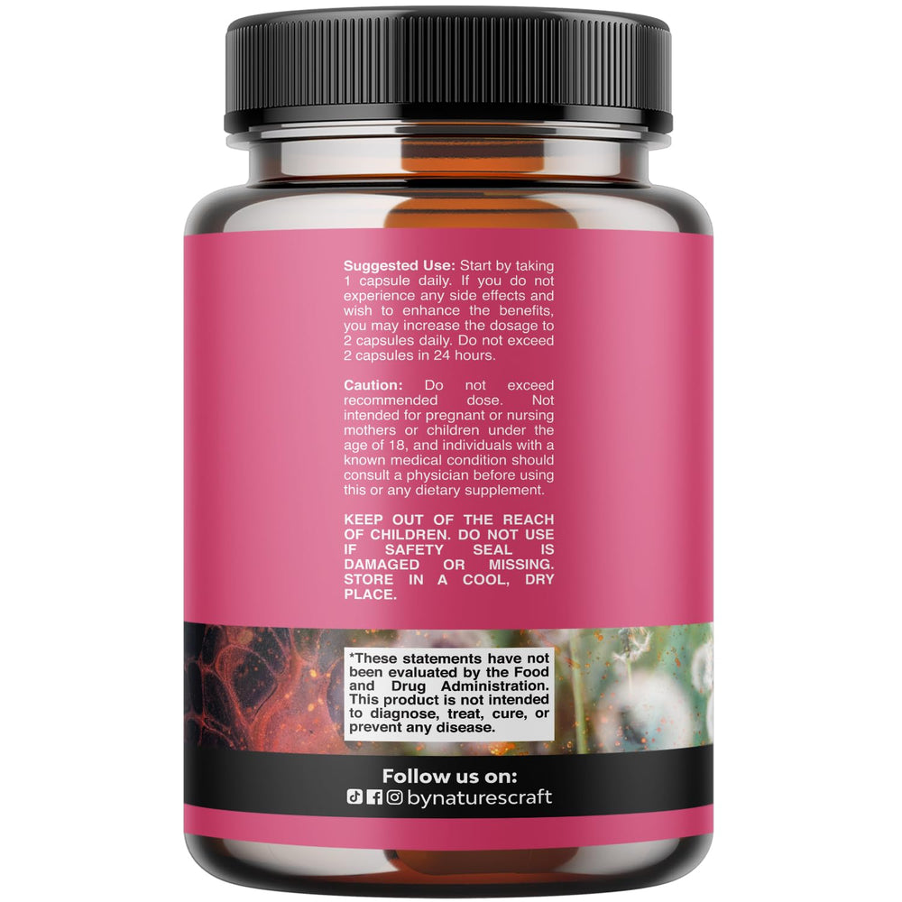 Close-up of Natures Craft PMS Support capsules ready to take daily.