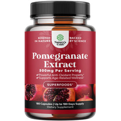 Natures Craft Pomegranate Capsules bottle showing real fruit power for daily heart and joint support