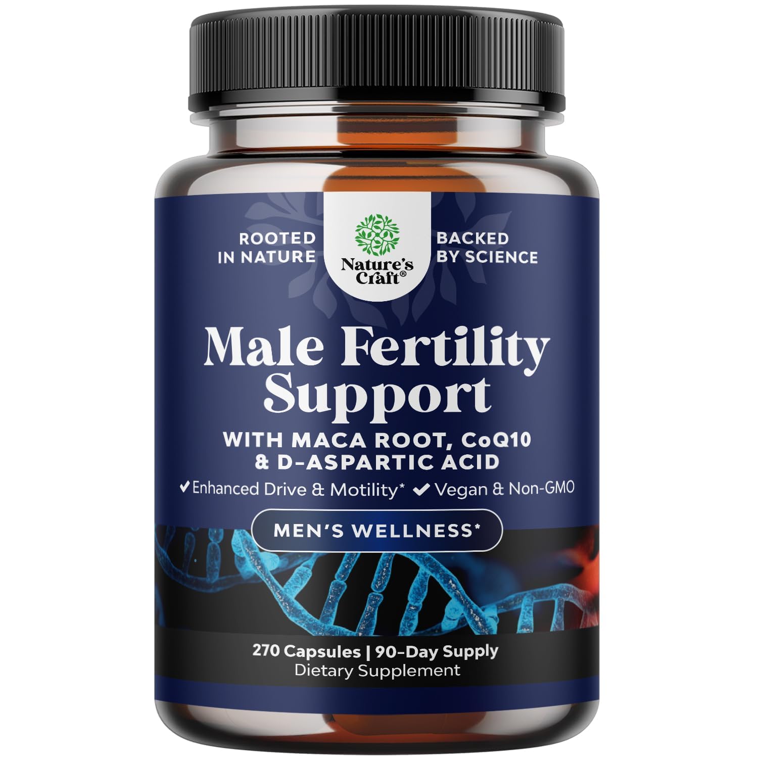 Natures Craft pre-conception bottle with CoQ10 supporting male fertility