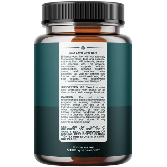 Natures Craft Pro Liver Support capsules in blister pack for easy daily use.