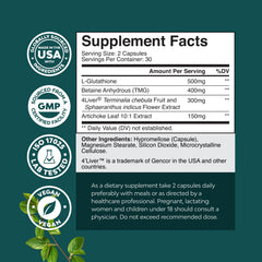 Natures Craft Pro Liver Support label close-up highlighting the clinically studied blend.