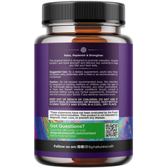 Natures Craft Pure Calm bottle back shows ingredients for daily wellness