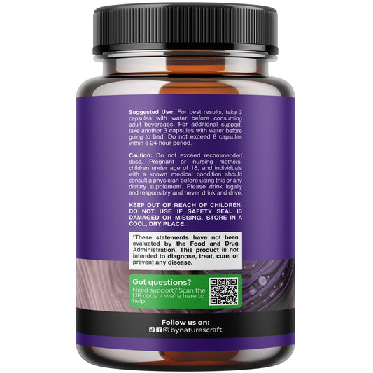 Natures Craft Rehydration Pills bottle back showing ingredients and dosage