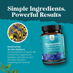 Natures Craft Vitamin B3 Niacinamide 500mg capsules in a row for consistent use